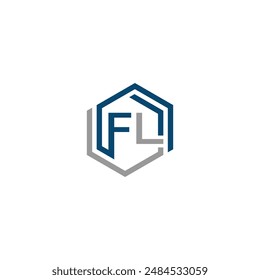 Simple initial letter FL logo concept design template. Vector illustration