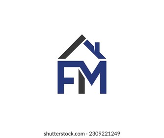 Simple Initial Letter FM Logo Design Template