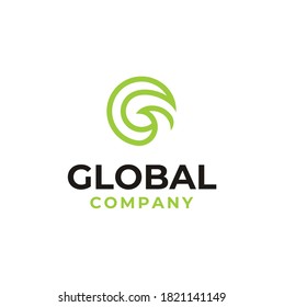 Simple Initial Letter G for Global logo design