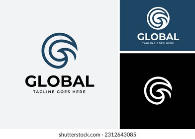 Letra inicial simple G para diseño de logotipo global