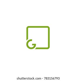 Simple Initial Letter G square shape logo