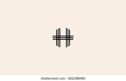 Simple Initial Letter H Logo. Monogram Linear Style isolated on BLACK Background. Usable for Business and Branding Logos. Flat Vector Logo Design Template Element.
