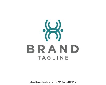 Simple Initial Letter H Logo. Green Square Shape with Negative Space H Letter isolated on White Background. Usable for Business and Branding Logos. Flat Vector Logo Design Template Element.
