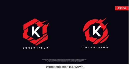 simple initial letter k gaming logo. modern icon, template design