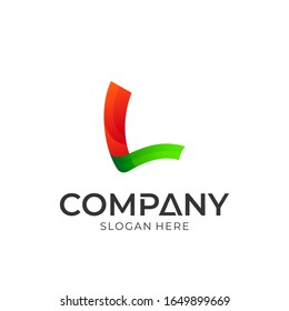 Simple letra inicial Diseño del logotipo empresarial L.