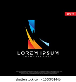 simple initial letter l electric logo. modern icon template design
