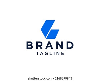 Logotipo de letra inicial simple L. Forma geométrica azul aislada en fondo blanco. Usable para logotipos de empresas y marcas. Elemento de plantilla de diseño de logotipo de vectores planos.