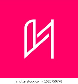 simple initial letter lh/hl logo