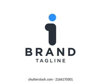 Logo De La Letra Inicial Simple I. Forma Geométrica Negra Estilo de monolina Origami aislado en fondo blanco. Usable para logotipos de empresas y marcas. Elemento de plantilla de diseño de logotipo de vectores planos