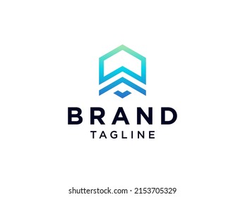 Simple Initial Letter  A Logo. Blue Geometric Shape Linear Style isolated on White Background. Usable for Business and Branding Logos. Flat Vector Logo Design Template Element.
