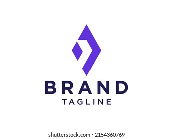 Simple Initial Letter I Logo. Blue Geometric Shape Origami Style isolated on White Background. Usable for Business and Branding Logos. Flat Vector Logo Design Template Element
