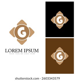 Simple Initial Letter  Logo isolated on Double Background. Usable for Business and Branding Logos. Flat Vector Logo Design Template Element