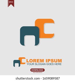 Simple initial letter NC concept logo icon template vector illustration design