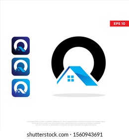 simple initial letter o home logo. modern icon template design