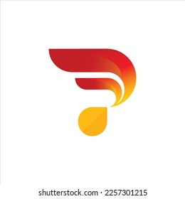 letra inicial simple logotipo P con colores degradados, letra colorida colección inicial de logotipo P , logotipo P, 