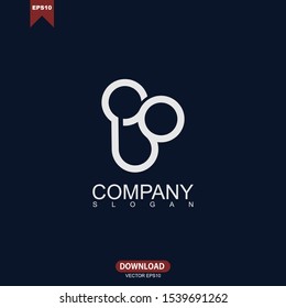 Simple initial letter PB logo vector design