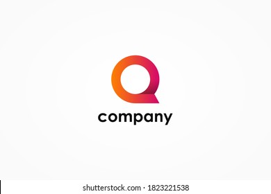 Simple Initial Letter Q Logo. Red and Orange Circle Shape Origami Style isolated on White Background. Usable for Business and Branding Logos. Flat Vector Logo Design Template Element.
