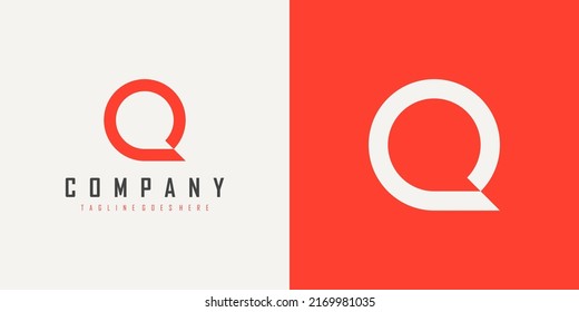 Simple Initial Letter Q Logo isolated Double Background  Usable for Business   Branding Logos  Flat Vector Logo Design Template Element 