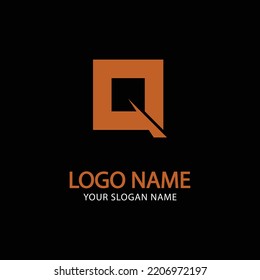 Simple Initial Letter Q Logo, Geometric Square Logo