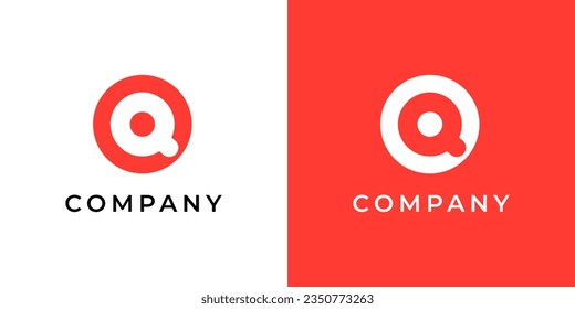 Simple Initial Letter Q Logo isolated on Double Background. Usable for Business and Branding Logos. Flat Vector Logo Design Template Element.