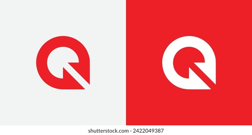 Simple Initial Letter Q Logo isolated on Double Background. Usable for Business and Branding Logos