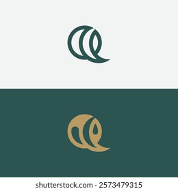 Simple Initial Letter Q Logo isolated on Double Background. Usable for Business and Branding Logos. Flat Vector Logo Design Template Element.
