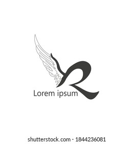 Letra inicial simple Icono de logotipo R diseño vectorial