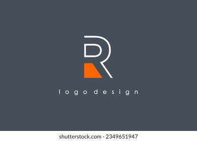 Logotipo de letra inicial simple R. Letra R de estilo lineal blanco con forma roja aislada en fondo oscuro. Usable para logotipos de empresas, tecnología y promoción de marca. Elemento de plantilla de diseño de logotipo de vectores planos.