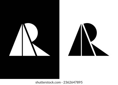 Simple Initial Letter A and R Logo isolated on Double Background. Good for for Business and Branding Logos. Flat Vector Logo Design Template Element etc.