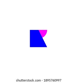 Simple initial letter R modern vector logo design.  