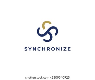 Simple Initial Letter SS Crossing Logo Design Template