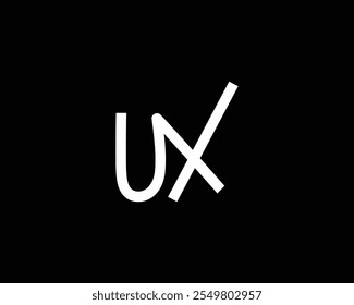 diseño de logotipo de UX con letra inicial simple