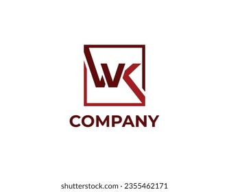 Plantilla de diseño de logotipo WK de carta inicial simple