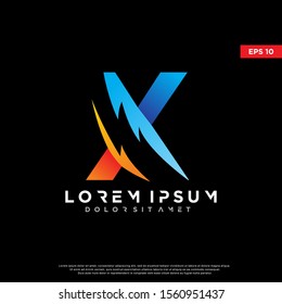 simple initial letter x electric logo. modern icon template design