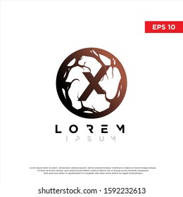 simple initial letter x root logo. modern icon, template design