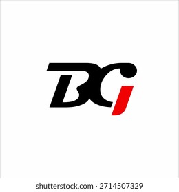 Letras iniciais simples BGJ logo design.