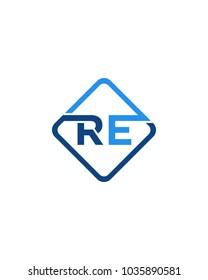 Simple RE initial Logo design template vector illustration