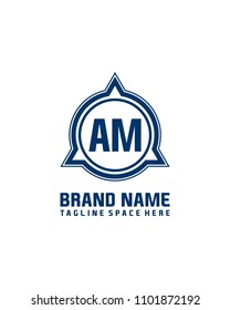 Simple AM initial Logo design template vector illustration