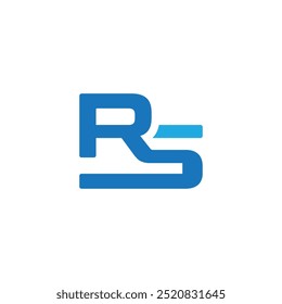 Logotipo inicial simples da letra RS, de cor azul, sobre fundo branco