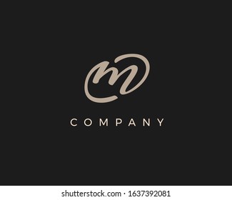simple initial m letter design logo template