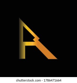 simple initial minimal biased based vector logo design of letter R with black background