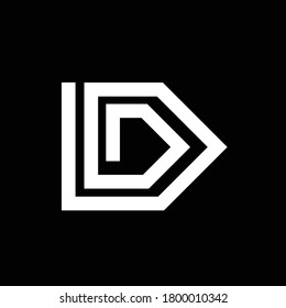 simple initial minimal biased based vector logo design of letter D with black background