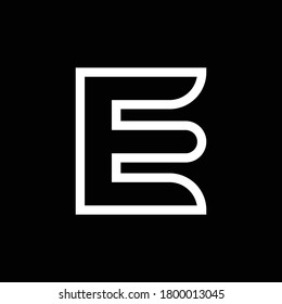 simple initial minimal biased based vector logo design of letter E with black background