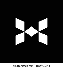 simple initial minimal biased based vector logo design of letter H made with white colored boxes and black background