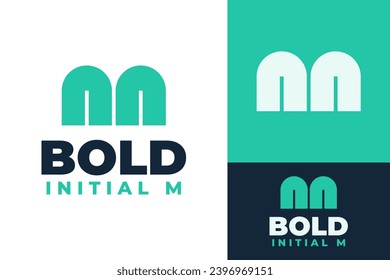 Simple Initial Monogram Bold M Modern Marketing Logo Design Branding Template