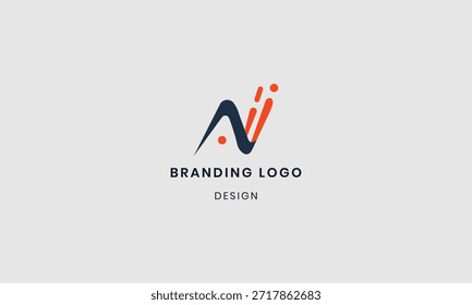 Vector inicial simple del logotipo de la letra N