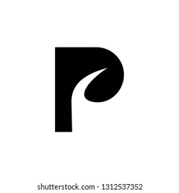 simple initial p letter and pathway solution logo design