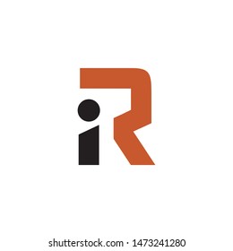 simple initial RI letter logo design idea