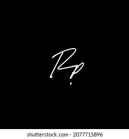Simple Initial rp handwriting logo vector	