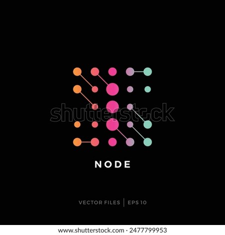 simple initial S logo design with node dots